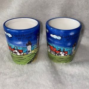 Hand painted souvenir candle votives (2)